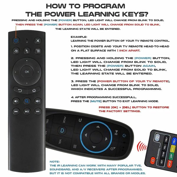 RKTech G20BTS Air Mouse Gyroscope Learning BT5.0 Backlit Smart Voice Wireless Remote Control for Android TV Box Smart Voice Remote Control - Image 6