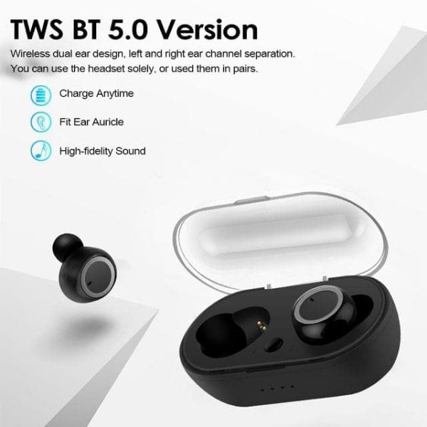 RKTech SQ-W1 TWS Stereo Sound Headset Bluetooth 5.0 Wireless Twins Earbuds Earphones - Image 7