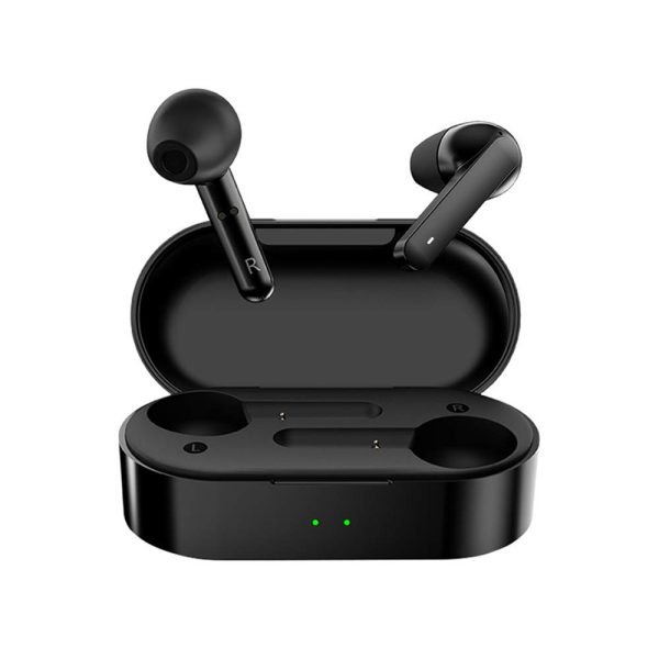 QCY T3 Wireless Bluetooth Earbuds Bluetooth 5.0 Semi-in-Ear Multi Noise Isolation, Sensitive Touch Control IPX5 Waterproof, Support Stereo and Mono Mode Auto Connection (Black)