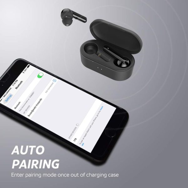 SoundPEATS TruePods True Wireless Earbuds 5.0 Bluetooth Headphones in-Ear Stereo Wireless Earphones with Dual Mic Built-in, Touch Control, One-Step Pairing, Total 20 Hours Play Time - Image 2