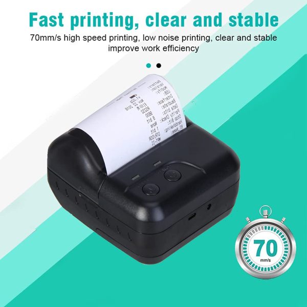 F2C 80mm Thermal Billing Receipt Printer Portable Mini Wireless Bluetooth 3 inch Thermal USB Receipt Printer with 2600mAh Rechargeable Battery, Compatible with Android Window - Image 3