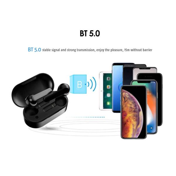 QCY T3 Wireless Bluetooth Earbuds Bluetooth 5.0 Semi-in-Ear Multi Noise Isolation, Sensitive Touch Control IPX5 Waterproof, Support Stereo and Mono Mode Auto Connection (Black) - Image 7