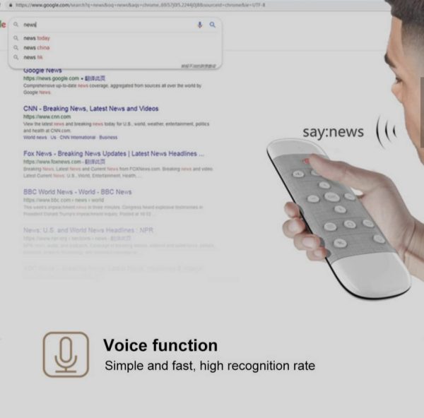RKTech Q40 Voice Remote Control Fly Air Mouse with Anti Missing Function, Microphone Voice Search Remote 2.4G Wireless with IR Learning Mini Keyboard for Android TV Box, Mini PC - Image 4