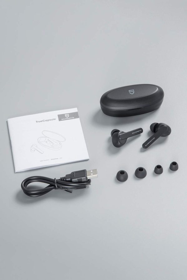 SoundPEATS TrueCapsule Truly Wireless Bluetooth in Ear Earbuds with Mic (Black) - Image 3