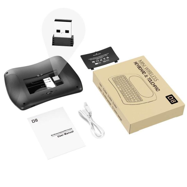 RKTech D8 USB 2.4G Wireless Mini Keyboard with 4.5 inch Touchpad Air Mouse Remote 7 Color Backlight Smart Remote Control - Image 6