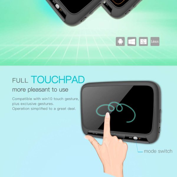 RKTech H18+ Backlight Mini Keyboard Air Remote 2.4 GHz Wireless Mouse Full Touchpad Controller for Mini PC - Image 6