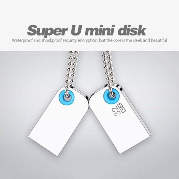 Eaget U9L 32GB Mini USB2.0 Silver Metal Waterproof U Disk Flash Drive Super Fast Metal Pendrive - Image 5