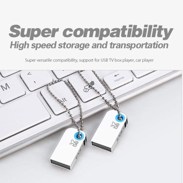 Eaget U9L 32GB Mini USB2.0 Silver Metal Waterproof U Disk Flash Drive Super Fast Metal Pendrive - Image 7