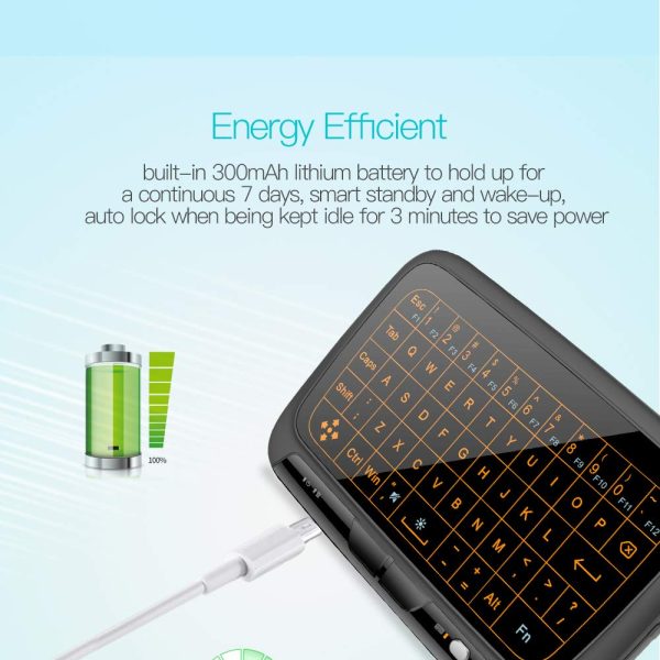 RKTech H18+ Backlight Mini Keyboard Air Remote 2.4 GHz Wireless Mouse Full Touchpad Controller for Mini PC - Image 4