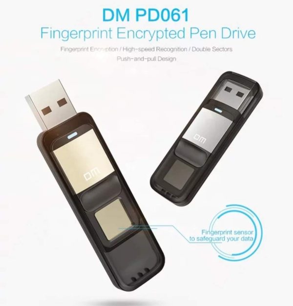 DM PD061 32GB Fingerprint Pendrive USB 3.0 U Disk Storage Device Flash Drive Pen Drive with Fingerprint Encryption Function Golden/Sliver Color Fingerprint Pendrive - Image 2