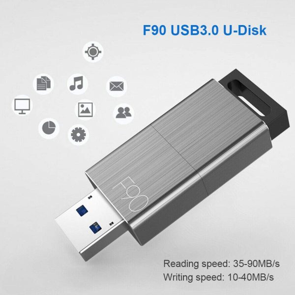 EAGET F90 128GB USB 3.0 High Speed Capless USB Flash Drive,Water Resistant Pen Drive,Shock Resistant Thumb Drive - Image 3