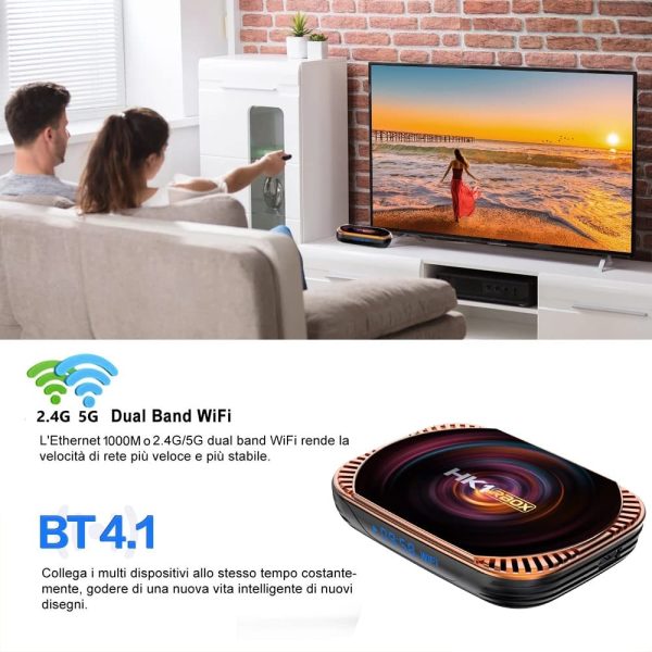 RKTech HK1 RBOX X4 8K 4GB RAM 64GB ROM Amlogic S905X4 Android 11.0 8K Mini PC Box Smart Box 2.5G + 5G Dual WiFi Bluetooth 4.1 1000M Ethernet 8K HD Support - Image 8