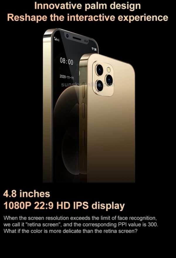 K-TOUCH Anica S11S 3GB RAM 32GB ROM MtK6757 Quad Core 4.8" Screen Face Id Android 9.0 4G LTE 2280MAH Big Battery, Google Play Metal Body Luxurious Smart Phone (Black) - Image 3