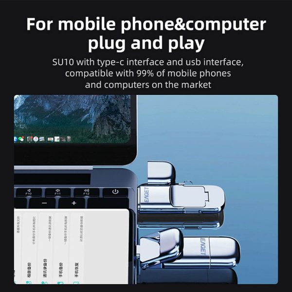 EAGET SU10 128GB USB3.1 Type-C Ultra High Speed encrypted Mobile Solid State Drive encrypted USB Flash Drive for Mobile Phone and Computer - Image 3