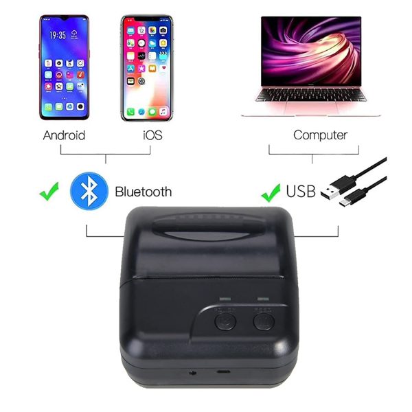 F2C 80mm Thermal Billing Receipt Printer Portable Mini Wireless Bluetooth 3 inch Thermal USB Receipt Printer with 2600mAh Rechargeable Battery, Compatible with Android Window - Image 6