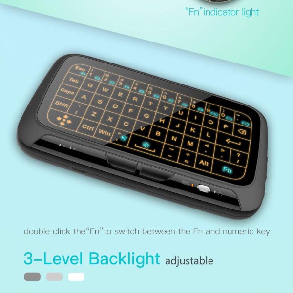 RKTech H18+ Backlight Mini Keyboard Air Remote 2.4 GHz Wireless Mouse Full Touchpad Controller for Mini PC - Image 2