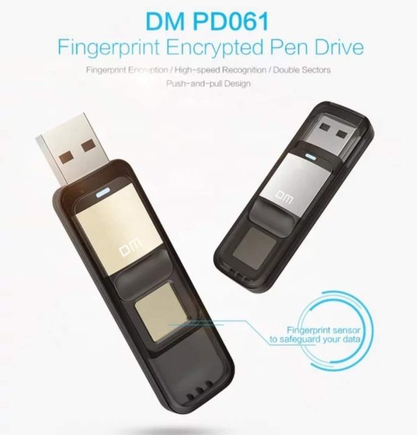DM PD061 32GB Fingerprint Pendrive USB 3.0 U Disk Storage Device Flash Drive Pen Drive with Fingerprint Encryption Function Golden/Sliver Color Fingerprint Pendrive - Image 3