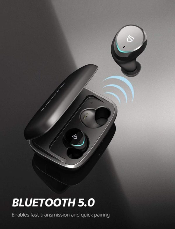 SoundPEATS Q45-TrueShift TWS True Wireless Bluetooth 5.0 Earphones in-Ear Headphones IPX7 Waterproof Earbuds Headset with Mic- Upto 100 Hours Battery-Life, USB-C Charging, Touch-Controls (Black) - Image 5