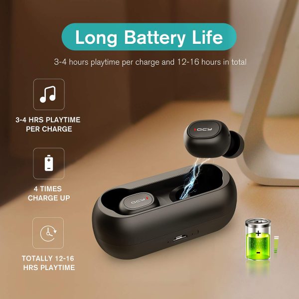 QCY t1 Truly Wireless Bluetooth In Ear Earphone with Mic - Image 4