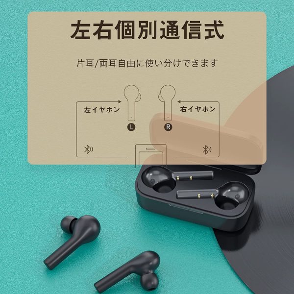 QCY T5 Truly Wireless Bluetooth In Ear Earbuds with Mic (Black) - Image 4