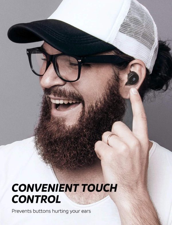 SoundPEATS Q45-TrueShift TWS True Wireless Bluetooth 5.0 Earphones in-Ear Headphones IPX7 Waterproof Earbuds Headset with Mic- Upto 100 Hours Battery-Life, USB-C Charging, Touch-Controls (Black) - Image 7