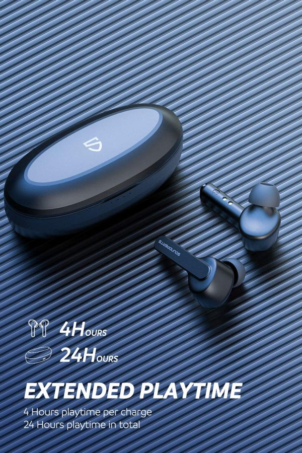 SoundPEATS TrueCapsule Truly Wireless Bluetooth in Ear Earbuds with Mic (Black) - Image 2